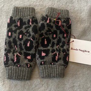 Rosie Sugden Cashmere Printed Fingerless Gloves